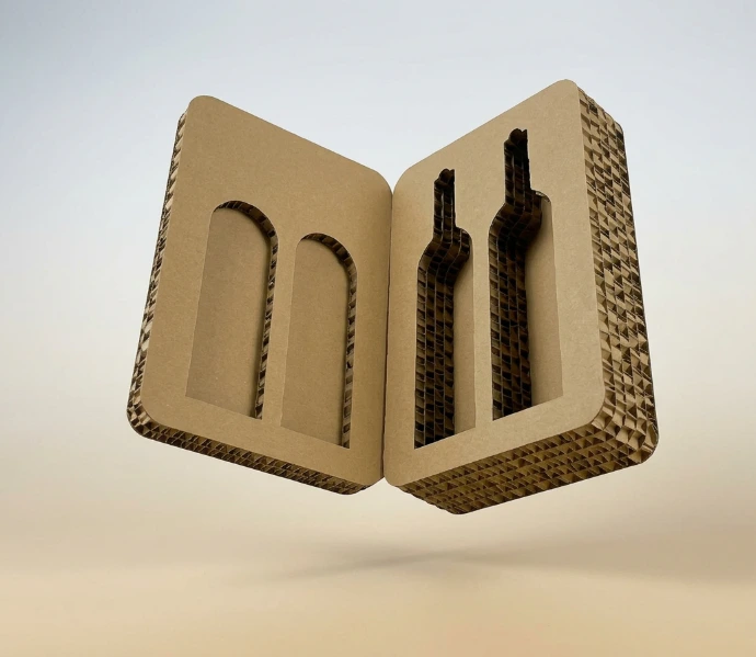 wine packaging made of honeycomb cardboard
